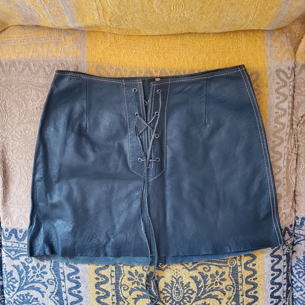 Free people genuine leather mini